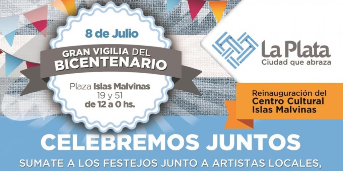 "Vigilia del Bicentenario  en La Plata habrá música, asado y ferias regionales