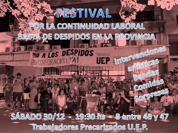Trabajadores de la Unidad Ejecutora Provincial realizaron un festival en defensa de sus puestos de trabajo