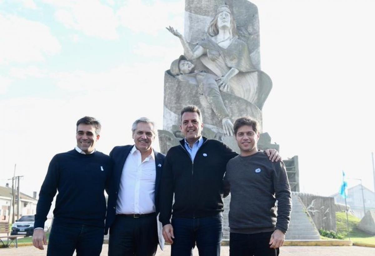 En Necochea se dio la primera foto entre Alberto Fernández, Sergio Massa y Axel Kicillof