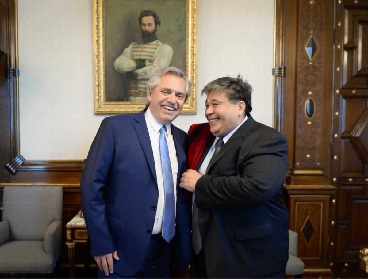 Ishii en un encuentro amistoso con Fernández en Casa Rosada
