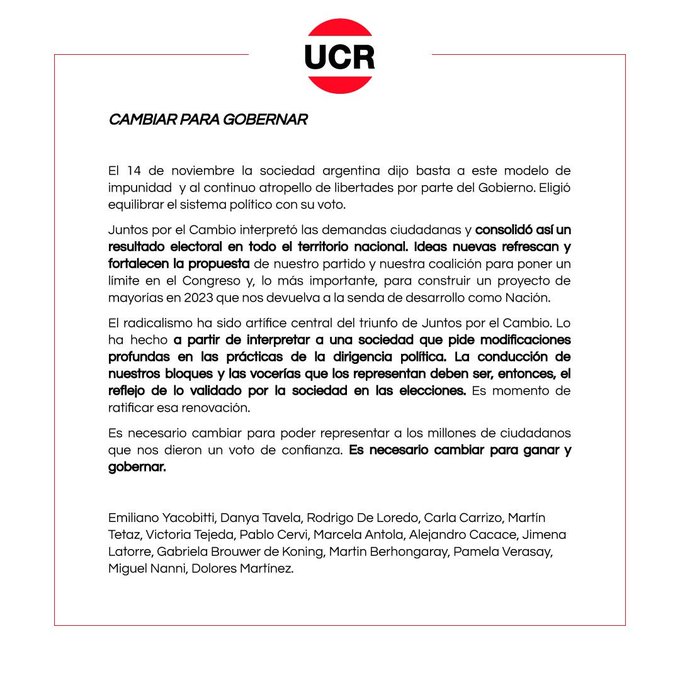 Nuevas internas en la UCR por la conducción del bloque en Diputados