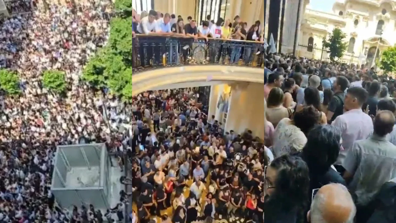 Increíble convocatoria: Multitudinaria marcha de trabajadores de AFIP contra la ola de despidos